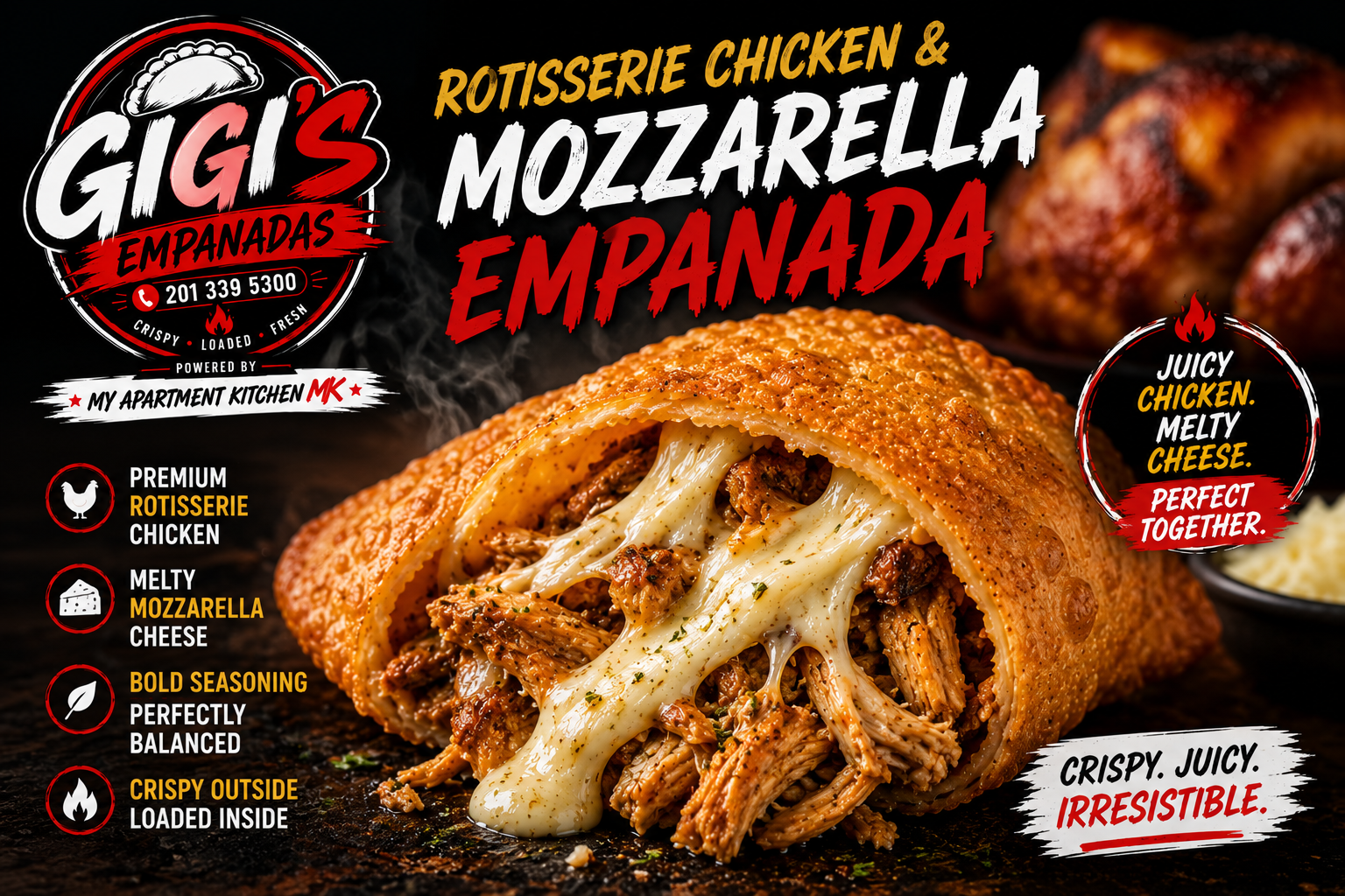 Rotisserie Chicken & Mozzarella Empanada